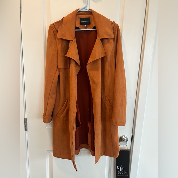 Faux Suede Brown Coat - Picture 2 of 7